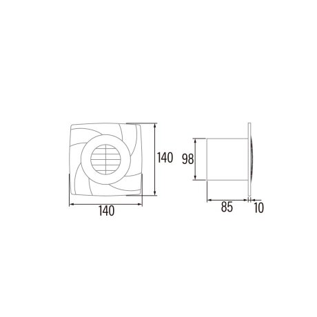 Cata Extractor de baño B-10 (Color: Blanco, Diámetro: 100 mm)